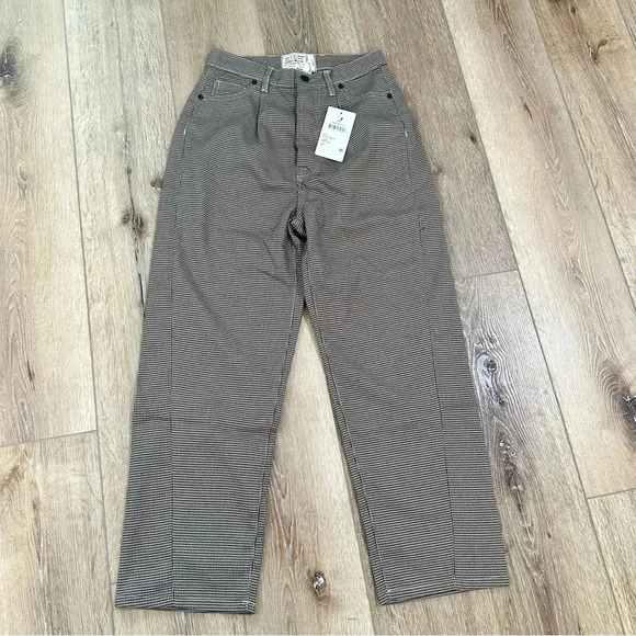 Sandrine Rose x Free People Houndstooth Button Trouser Dress Pant Size 24 NWT - Picture 2 of 12